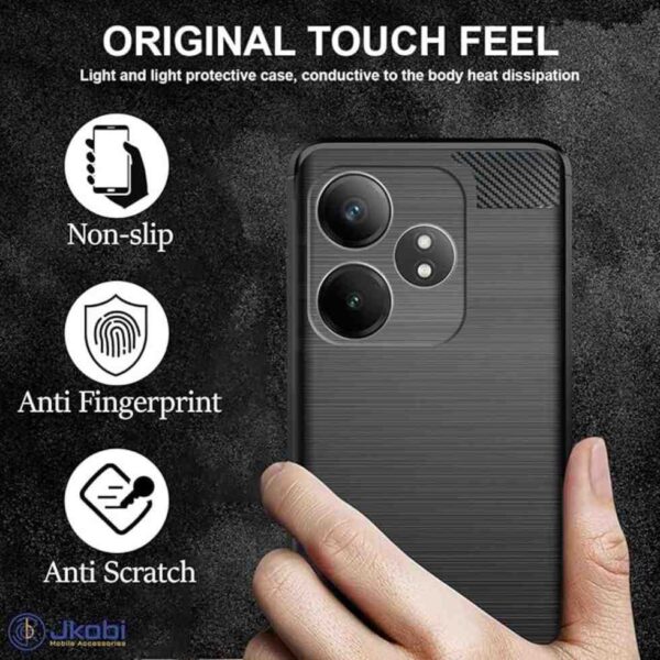 Jkobi Back Cover Case for Realme GT 6T 5G Black 3 - LXINDIA.COM