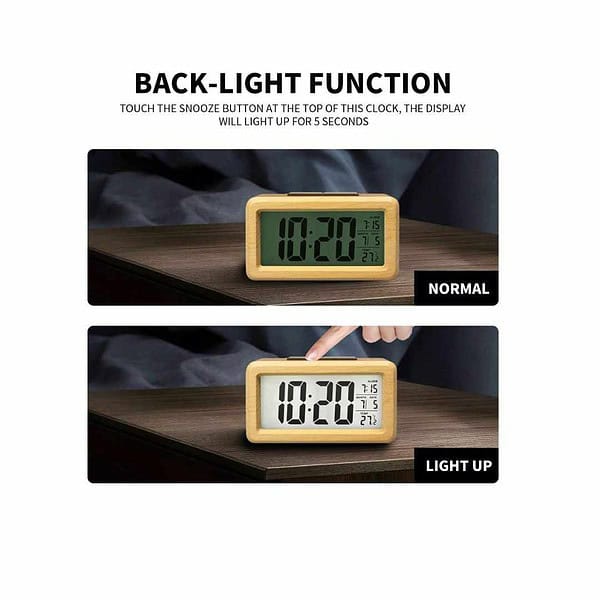 Kadio Digitak Battery Operated Wooden Led Digital Alarm Clock A - LXINDIA.COM