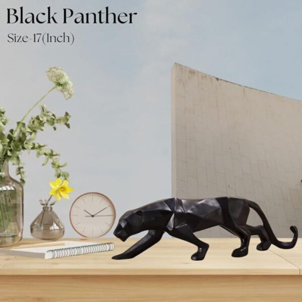 Kalakrati Geometric Panther Show Piece for Home Decor Black Resin3 - LXINDIA.COM