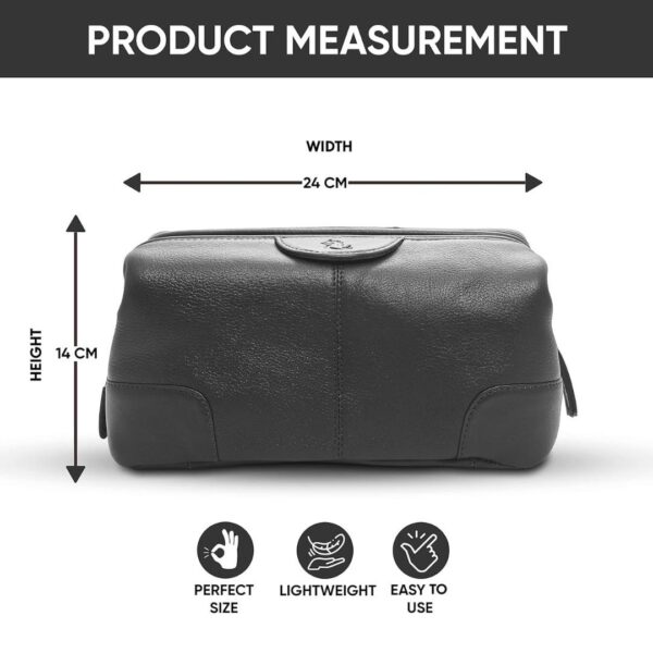 Kara Multipurpose Portable Toiletry Kit Genuine Leather Black3 - LXINDIA.COM