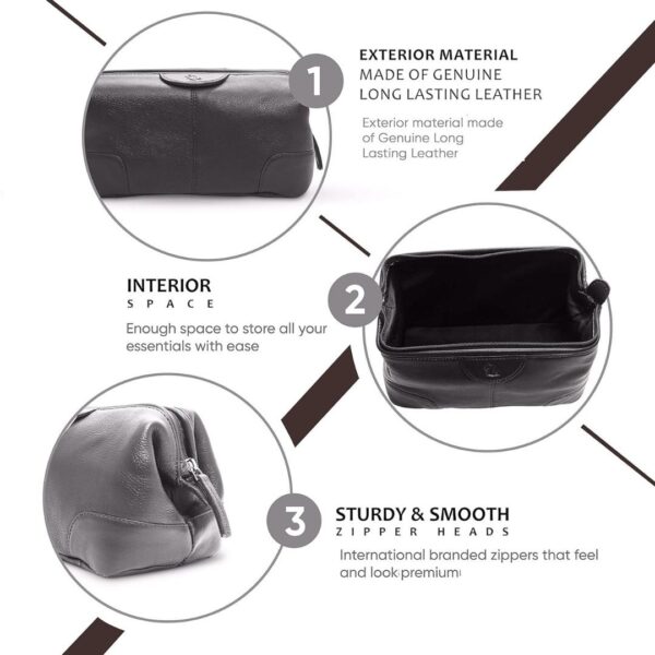 Kara Multipurpose Portable Toiletry Kit Genuine Leather Brown 2 - LXINDIA.COM