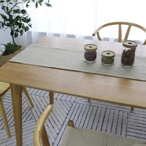 Khooti Jute Heat Resistant Dining Table Runner for Dining Table 12 x 132 inches Natural Linen - LXINDIA.COM