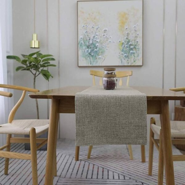 Khooti Jute Heat Resistant Dining Table Runner for Dining Table 12 x 132 inches Natural Linen1 - LXINDIA.COM