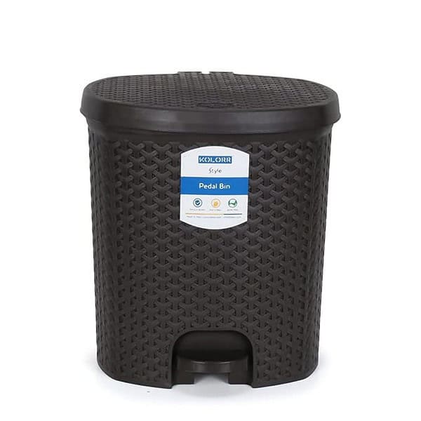 Kolorr Magnum Plastic Pedal Dustbin Medium Size Trash Can Garbage Waste Bin Dark Brown - LXINDIA.COM