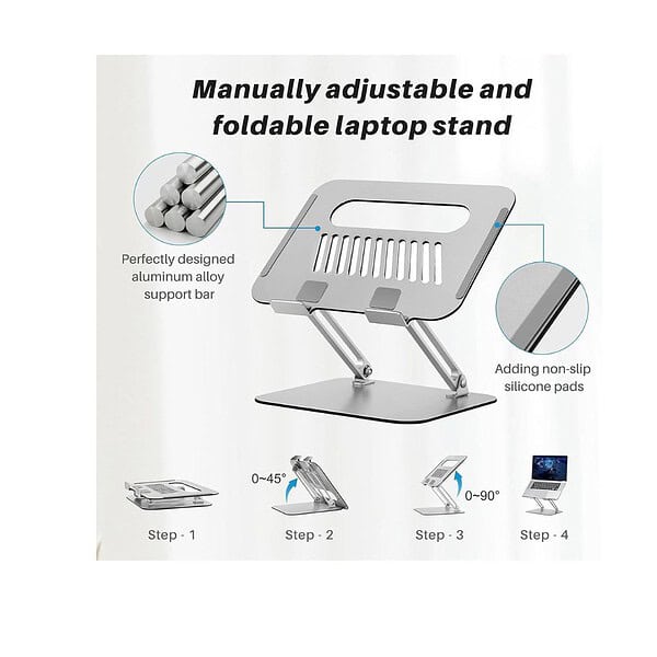 Krevia Aluminum Alloy Foldable Laptop Stand B - LXINDIA.COM