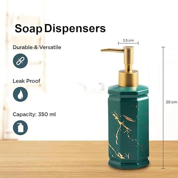 Kuber Industries Liquid Soap Dispenser 350ml Green1 - LXINDIA.COM