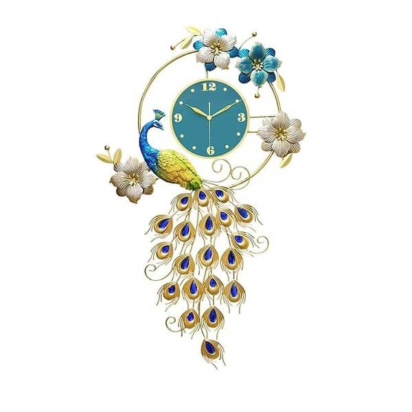 LOOKMINT Large Peacock Wall Clock B - LXINDIA.COM