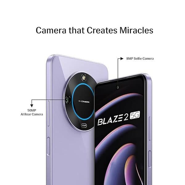 Lava Blaze 2 5G 6GB RAM 128GB Storage Glass Lavender2 - LXINDIA.COM