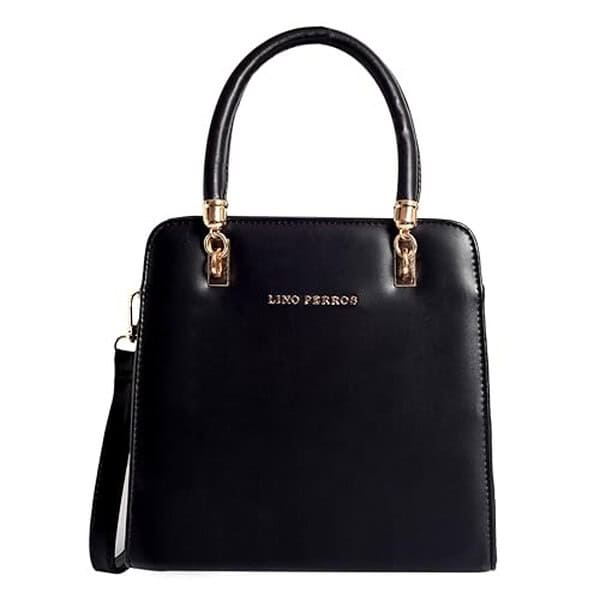 Lino Perros Womens Faux Leather Handbag Black - LXINDIA.COM