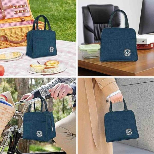 MAPPERZ Thick Thermal Insulated Lunch Bag Blue 2 - LXINDIA.COM