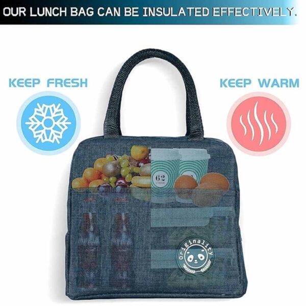 MAPPERZ Thick Thermal Insulated Lunch Bag Blue 3 - LXINDIA.COM