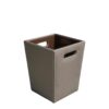 MASON HOME Vegan Leather Mdf Braided Grey Decorative Dustbin - LXINDIA.COM