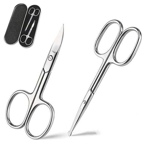 MAYCREATE 2pcs Stainless Steel Scissors Set with Storage Box Silver - LXINDIA.COM