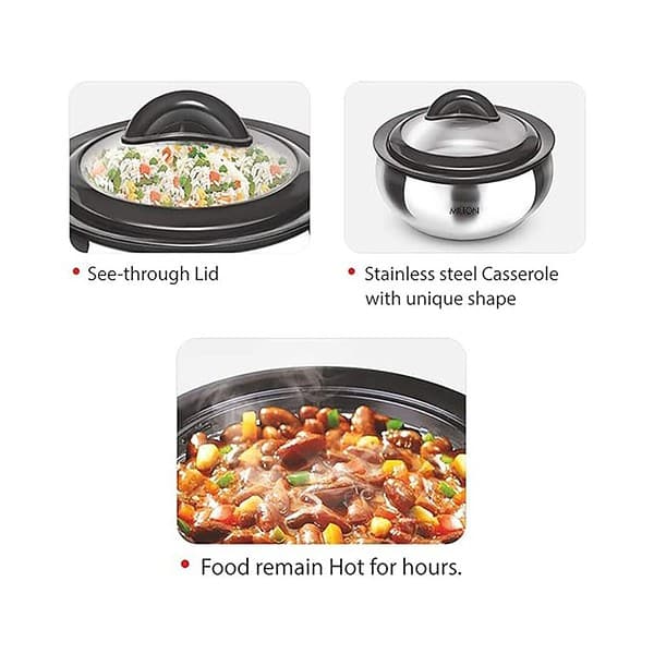 MILTON Clarion 1500 Double Walled Stainless Steel Casserole 1 - LXINDIA.COM