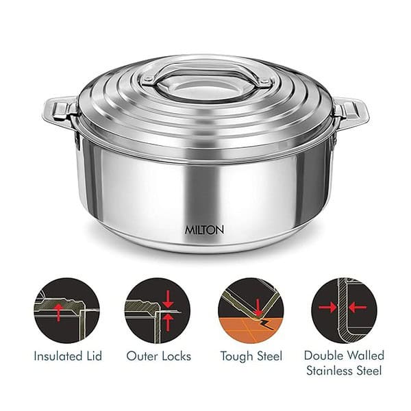 MILTON Galaxia 1500 Insulated Stainless Steel Casserole 2000 ml 3 - LXINDIA.COM