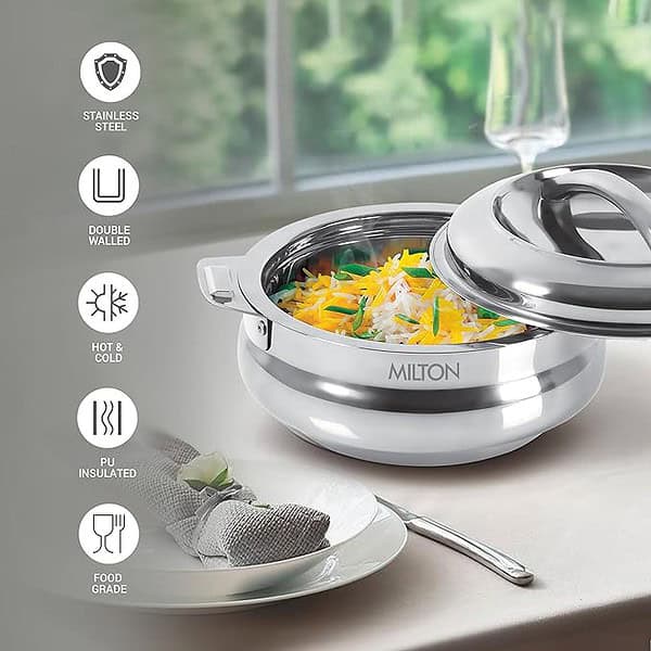 MILTON Sphere 2500 Stainless Steel Casserole 2.33 Litre 1 - LXINDIA.COM