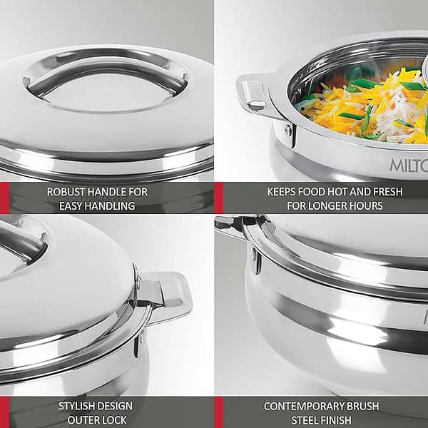 MILTON Sphere 2500 Stainless Steel Casserole 2.33 Litre 2 - LXINDIA.COM