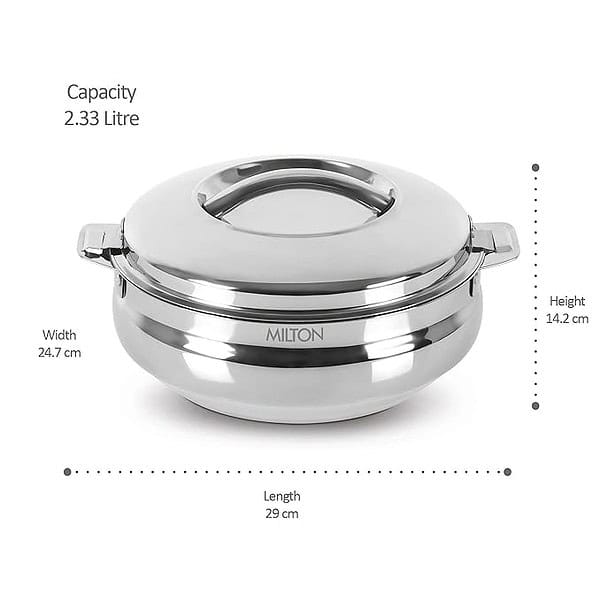 MILTON Sphere 2500 Stainless Steel Casserole 2.33 Litre 3 - LXINDIA.COM