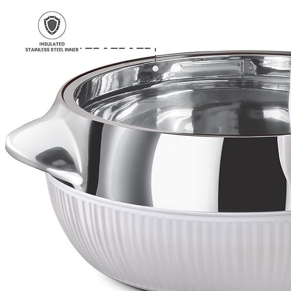 MILTON Stainless Steel Casserole 1370ml White 2 - LXINDIA.COM