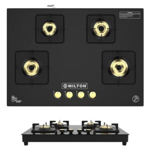 MILTON Tempered Glass Champion Top Hob Cooktop 4 Burners Gas Stove - LXINDIA.COM