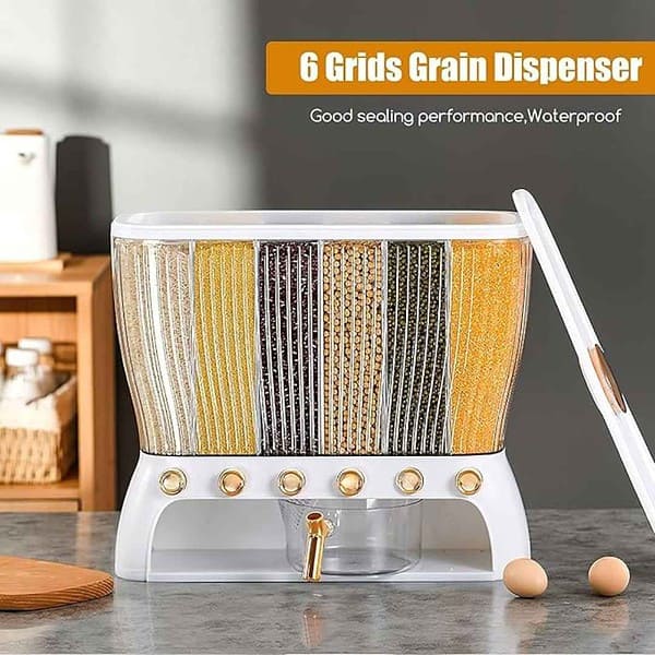 MIXEN Wall Mounted 6 Grid Storage Cereal Dispenser with Cup2 - LXINDIA.COM