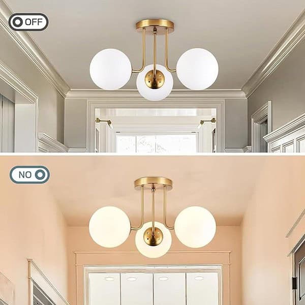 Mahganya Modern Semi Flush Mount Ceiling Light 3 Light1 - LXINDIA.COM