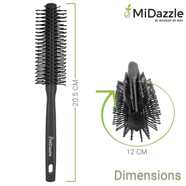 Midazzle Dark Grey Premium Round Hair Brush2 - LXINDIA.COM