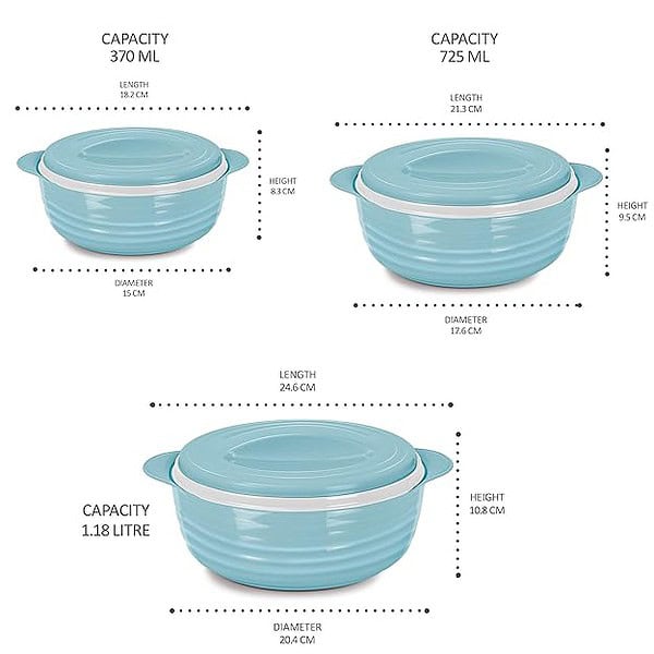 Milton Aspire Casseroles Blue set of 3 2 - LXINDIA.COM