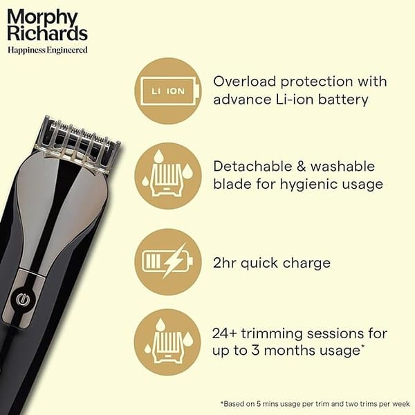 Morphy Richards AstonX BT2220 cordless beard trimmer for men 3 - LXINDIA.COM