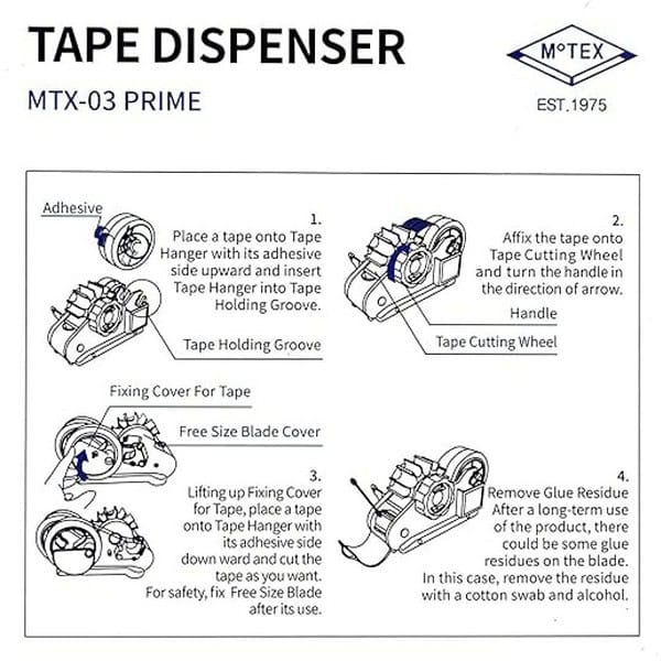 Motex MTX 03 PRIME Tape Dispenser and Cutter Black with Grey3 - LXINDIA.COM