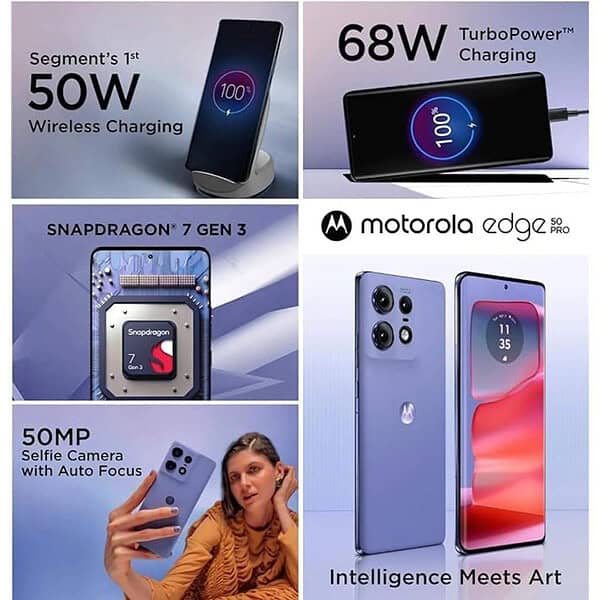 Motorola Edge 50 Pro 5G 12 GB RAM 256 GB storage Luxe Lavender2 - LXINDIA.COM