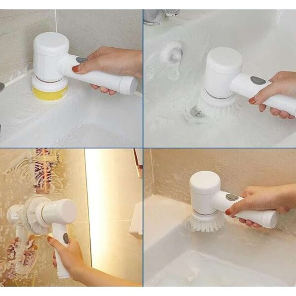 Multi Functional Electric Cleaning Brush 5 in 1 Magic Power Scrubber 2 - LXINDIA.COM