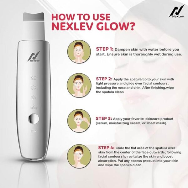 Nexlev Skin Scrubber Red and Blue LED Therapy Blackhead Remover Pore Cleaner 2 - LXINDIA.COM