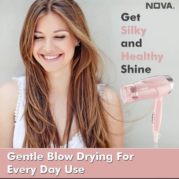 Nova NHP 8202 Premium 1400 Watts Hair Dryer for Women Pink1 - LXINDIA.COM