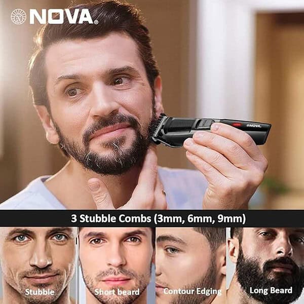 Nova NHT 1076 Cordless 30 Minutes Runtime Trimmer for Men Black 2 - LXINDIA.COM