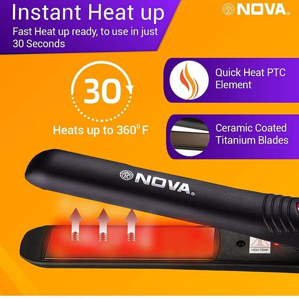 Nova Pro Shine NHS 842 Hair Straightener Purple2 - LXINDIA.COM