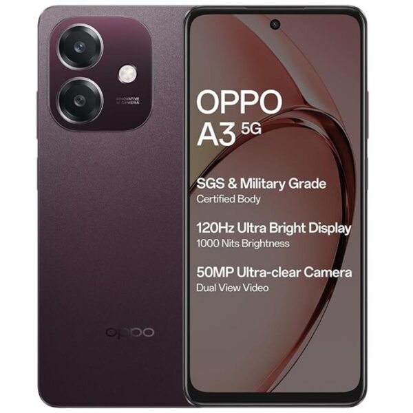 OPPO A3 5G 6GB RAM 128GB Storage Nebula Red - LXINDIA.COM