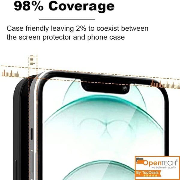 OpenTech Tempered Glass Screen Protector Compatible For Iphone 13 13Pro 14 With Edge To Edge Coverage2 - LXINDIA.COM