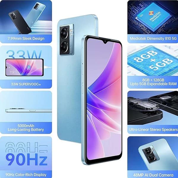 Oppo K10 5G 8GB RAM 128GB STORAGE Ocean Blue3 - LXINDIA.COM