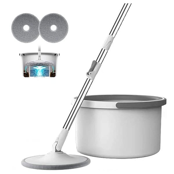 Oumffy Heavy Quality Spin Mop with Bucket Deluxe System White - LXINDIA.COM