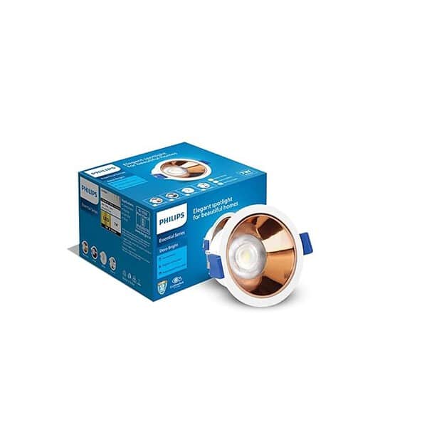 PHILIPS 7 Watt Rose Gold Reflector LED Ceiling COB Round Spot Light with Focused Beam - LXINDIA.COM