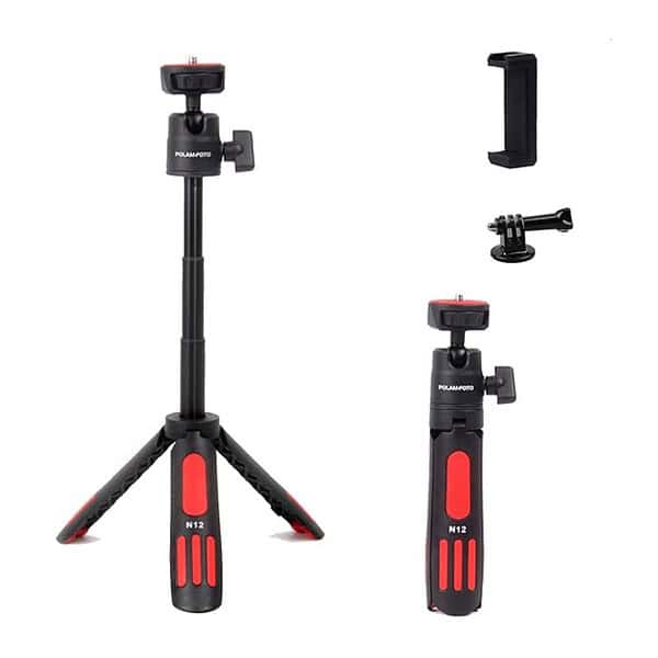 POLAM FOTO Lightweight Desktop Mini Tripod 3 Levels Adjustment 360° Ball Head - LXINDIA.COM