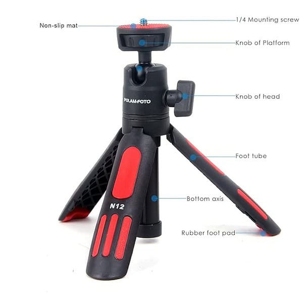 POLAM FOTO Lightweight Desktop Mini Tripod 3 Levels Adjustment 360° Ball Head1 - LXINDIA.COM