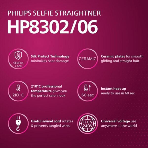 Philips Selfie Hair Straightener HP8302062 - LXINDIA.COM