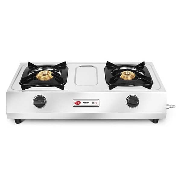 Pigeon by Stovekraft Favourite Maxima Stainless Steel 2 Burner Gas Stove Silver - LXINDIA.COM