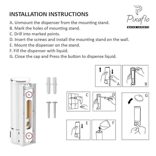 Pixaflo Elix Liquid Sanitizer Dispenser White2 - LXINDIA.COM