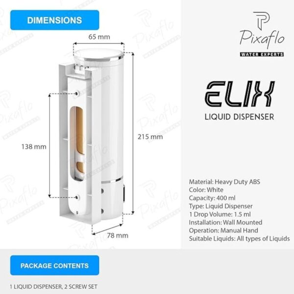 Pixaflo Elix Liquid Sanitizer Dispenser White3 - LXINDIA.COM