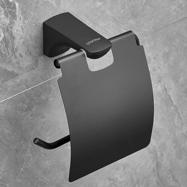 Plantex Space Aluminium Toilet Paper Holder Black - LXINDIA.COM