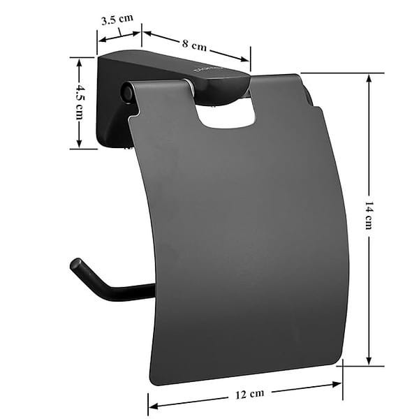 Plantex Space Aluminium Toilet Paper Holder Black2 - LXINDIA.COM