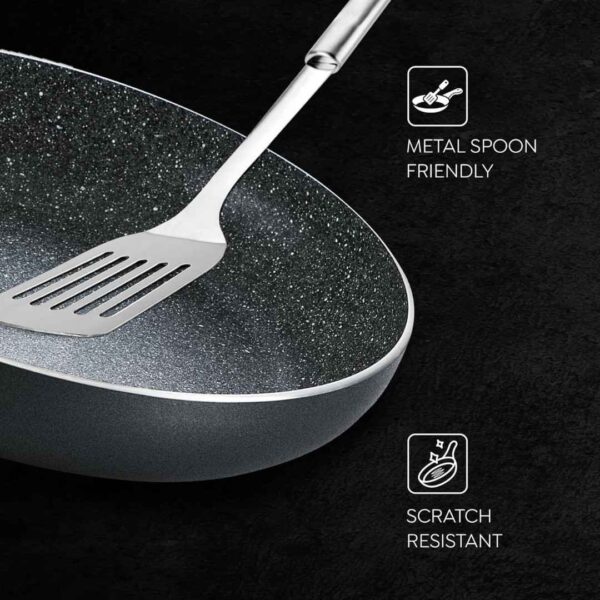 Prestige Omega Deluxe Granite Aluminium 3 Pcs Set Tawa Fry Pan Kadai2 - LXINDIA.COM